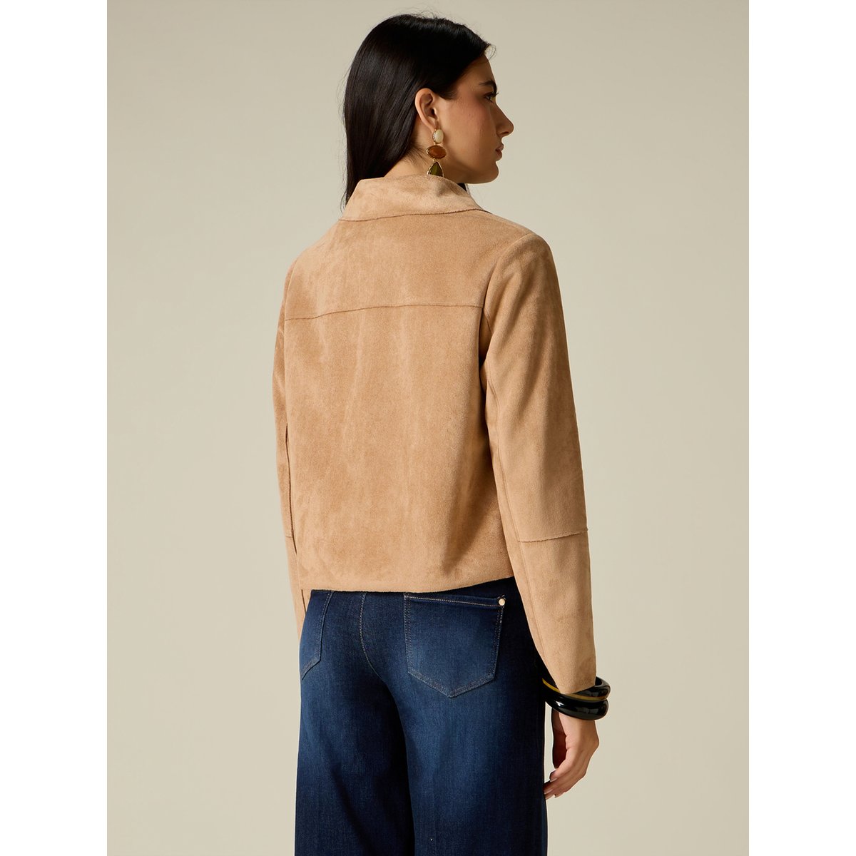 Veste boxy avec boutons héraldiques beige, OLTRE