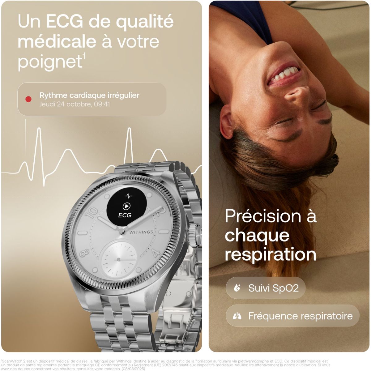 Montre santé Scanwatch Nova Brilliant 39mm Titanium gris, WITHINGS