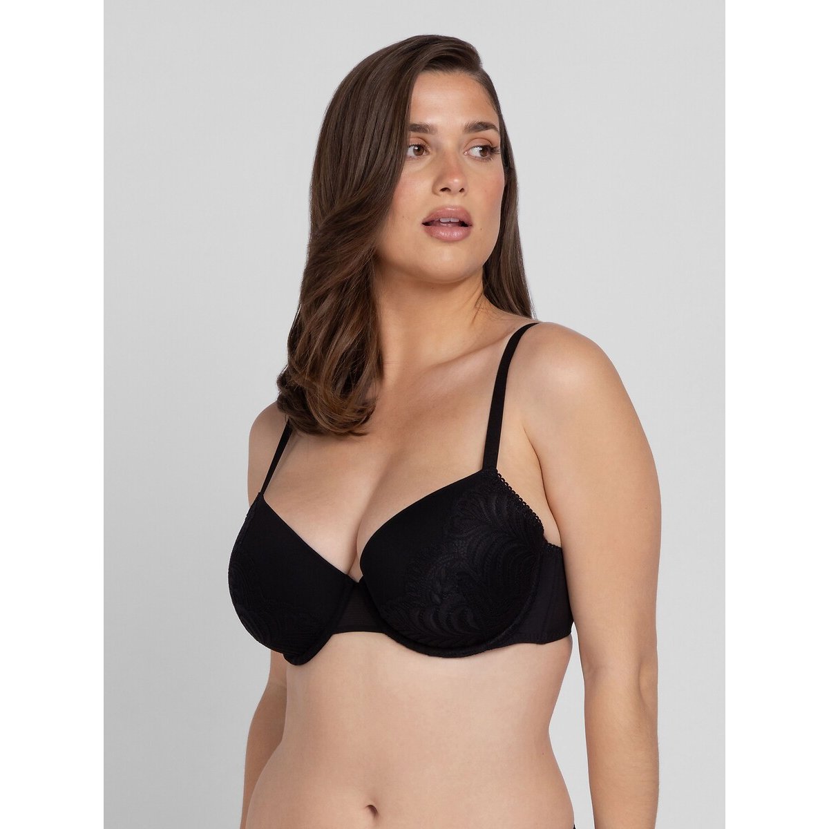 Confezione da 2 reggiseni a scollatura profonda con coppe imbottite LINCOLN avorio + nero, DORINA
