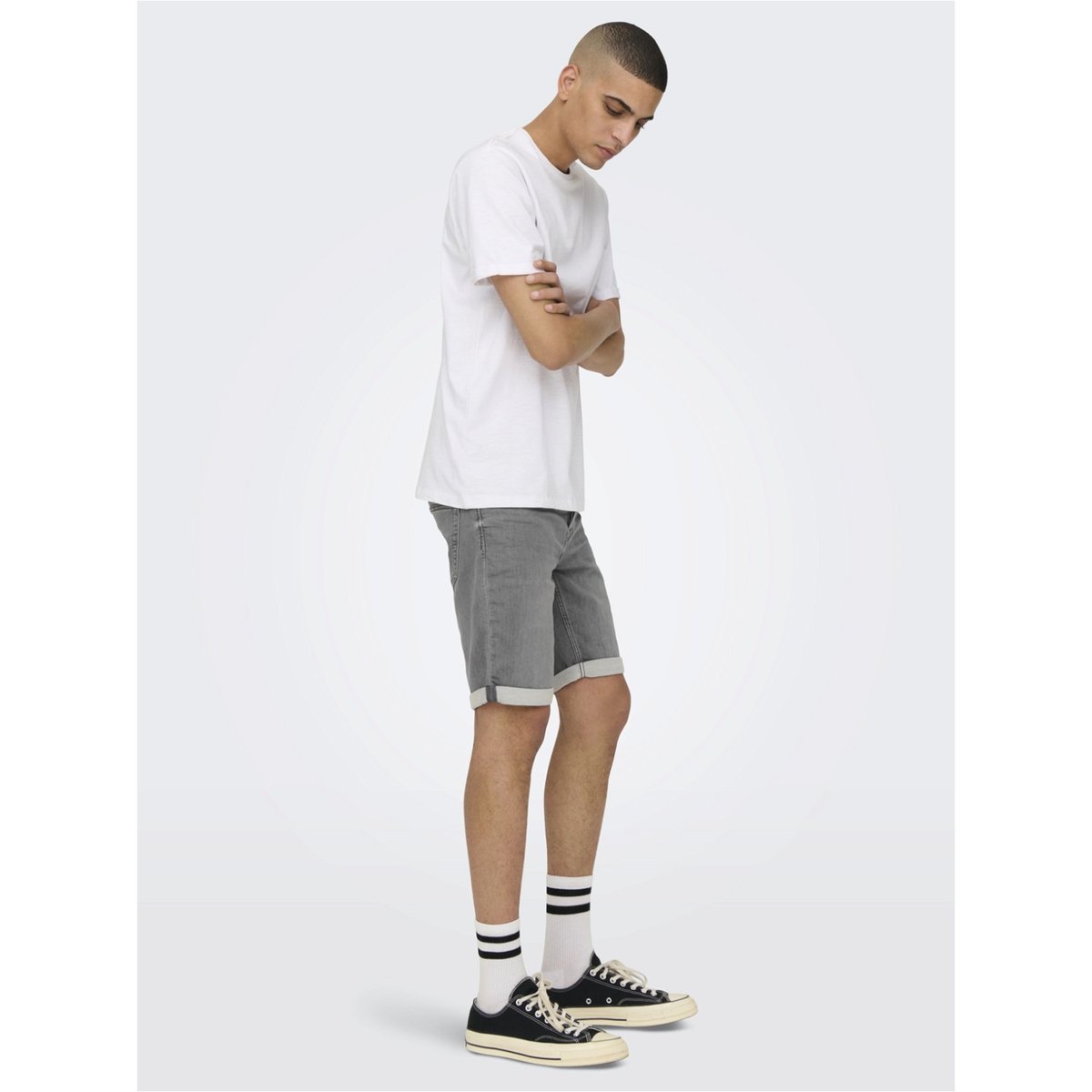 Short De Jogging grey denim, ONLY & SONS