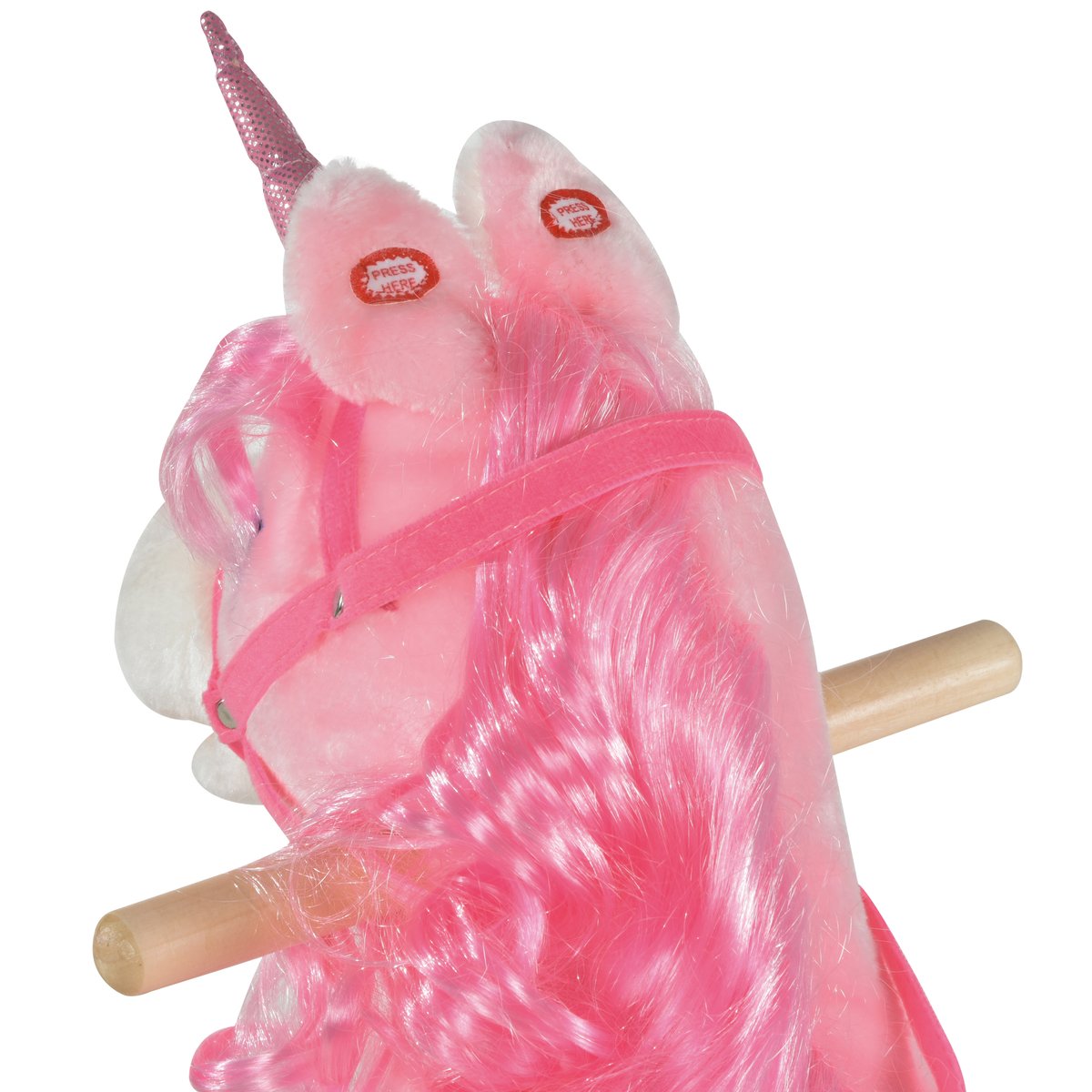 Cheval à bascule pour enfants Bois Rose rose, HOMCOM