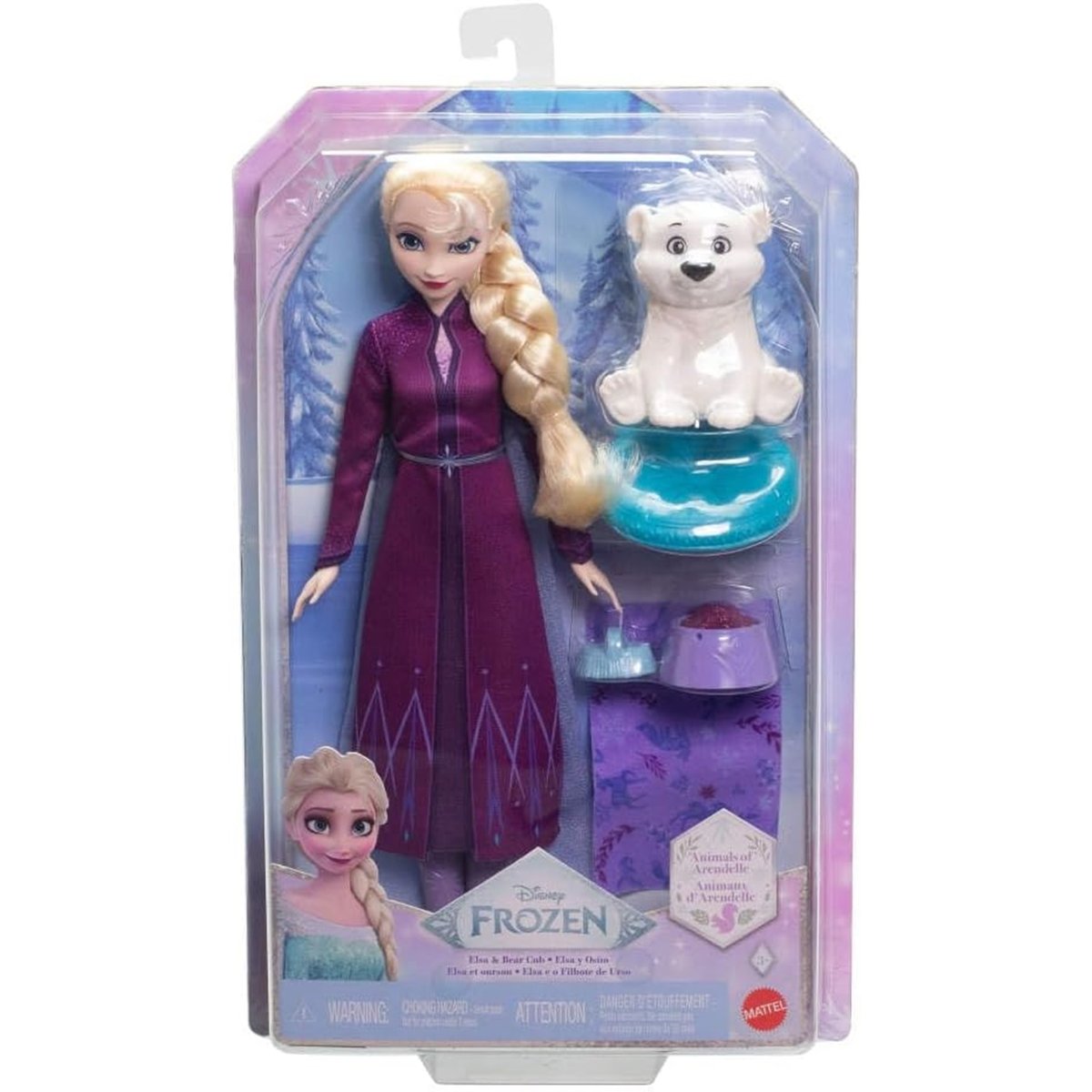 Disney La Reine Des Neiges-Coffret Elsa Et L'Ourson multicolore, MATTEL
