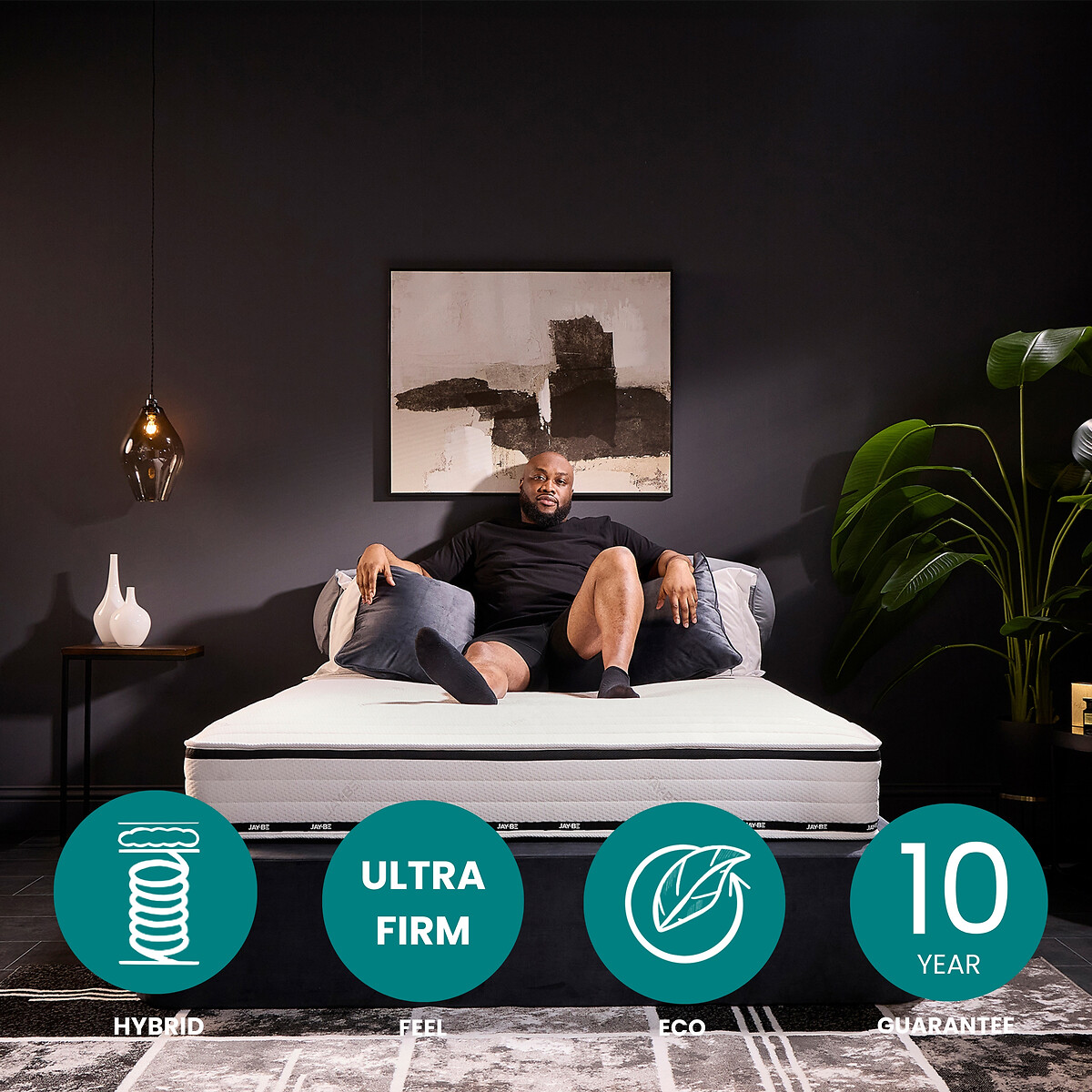 Jay-Be® Flex Ultra-Firm Sprung Mattress white/black, JAY-BE