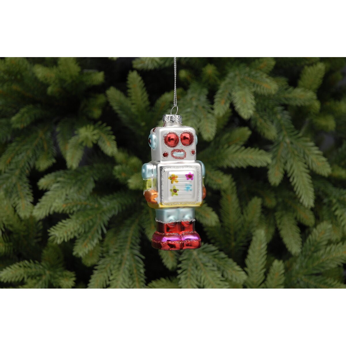 Set of 3 Quirky Character Baubles multi-coloured, SO'HOME