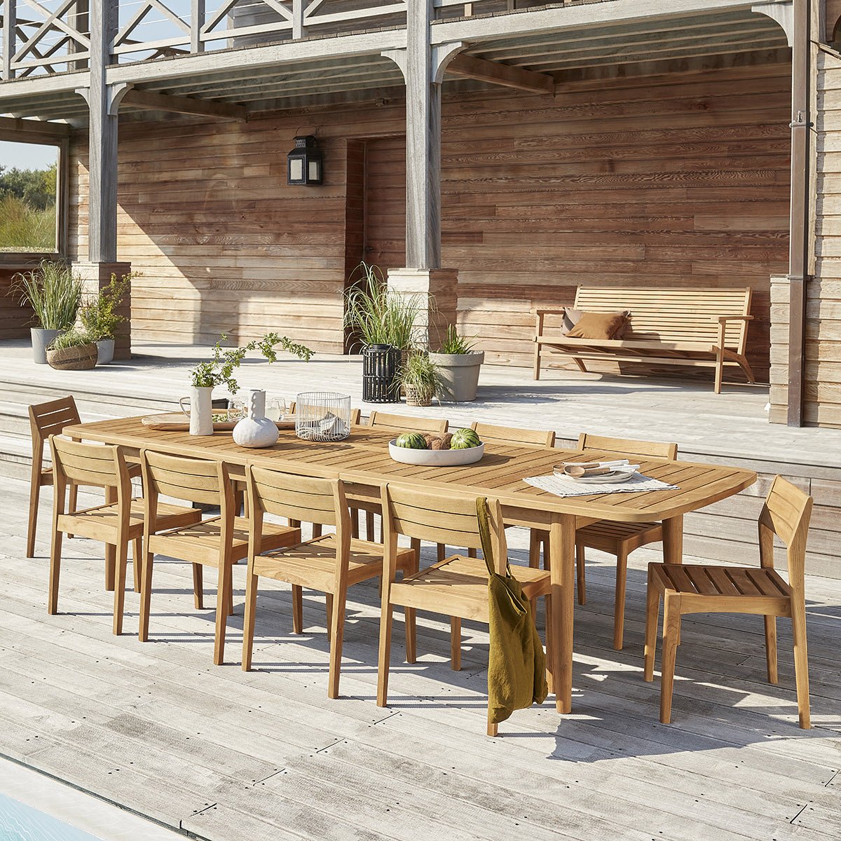 Chaise de jardin en teck recyclé massif  HORTENSE naturel, BERAH GETAH