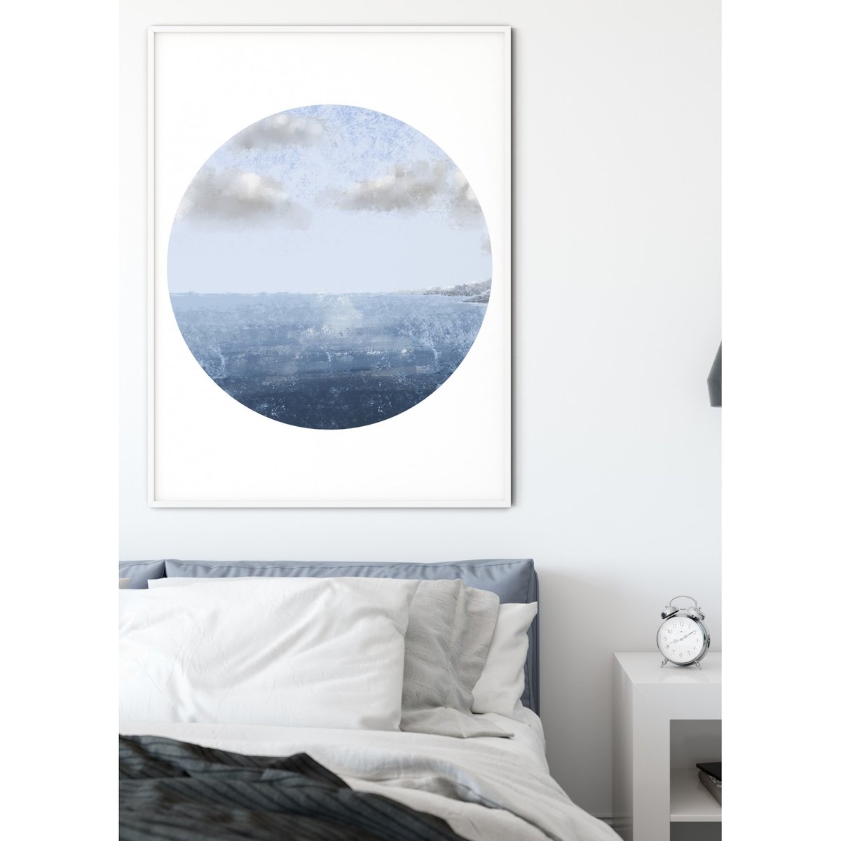 Affiche Peinture Mer blanc, L'AFFICHERIE