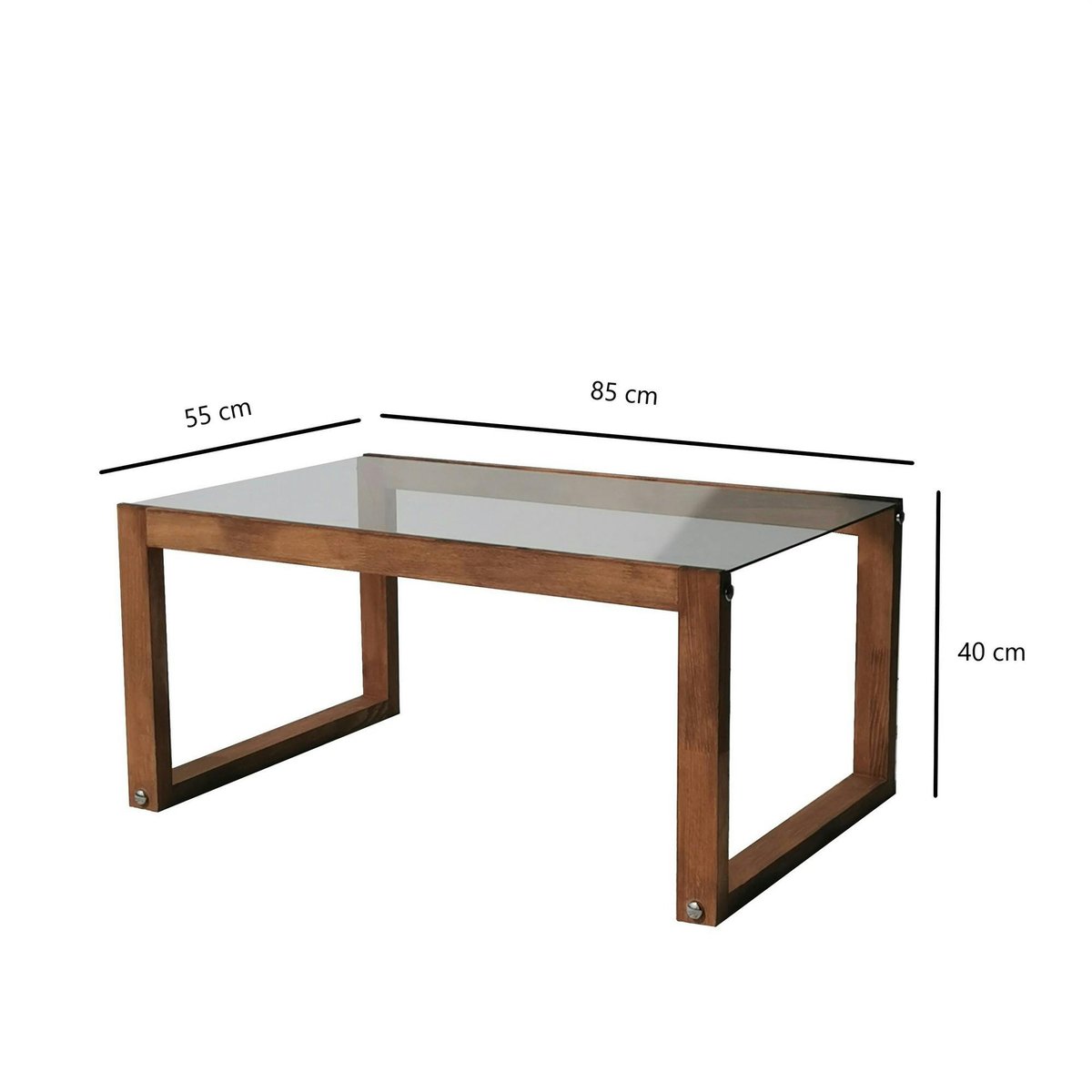 Table basse rectangulaire en verre LHASA bois brun, PIER IMPORT