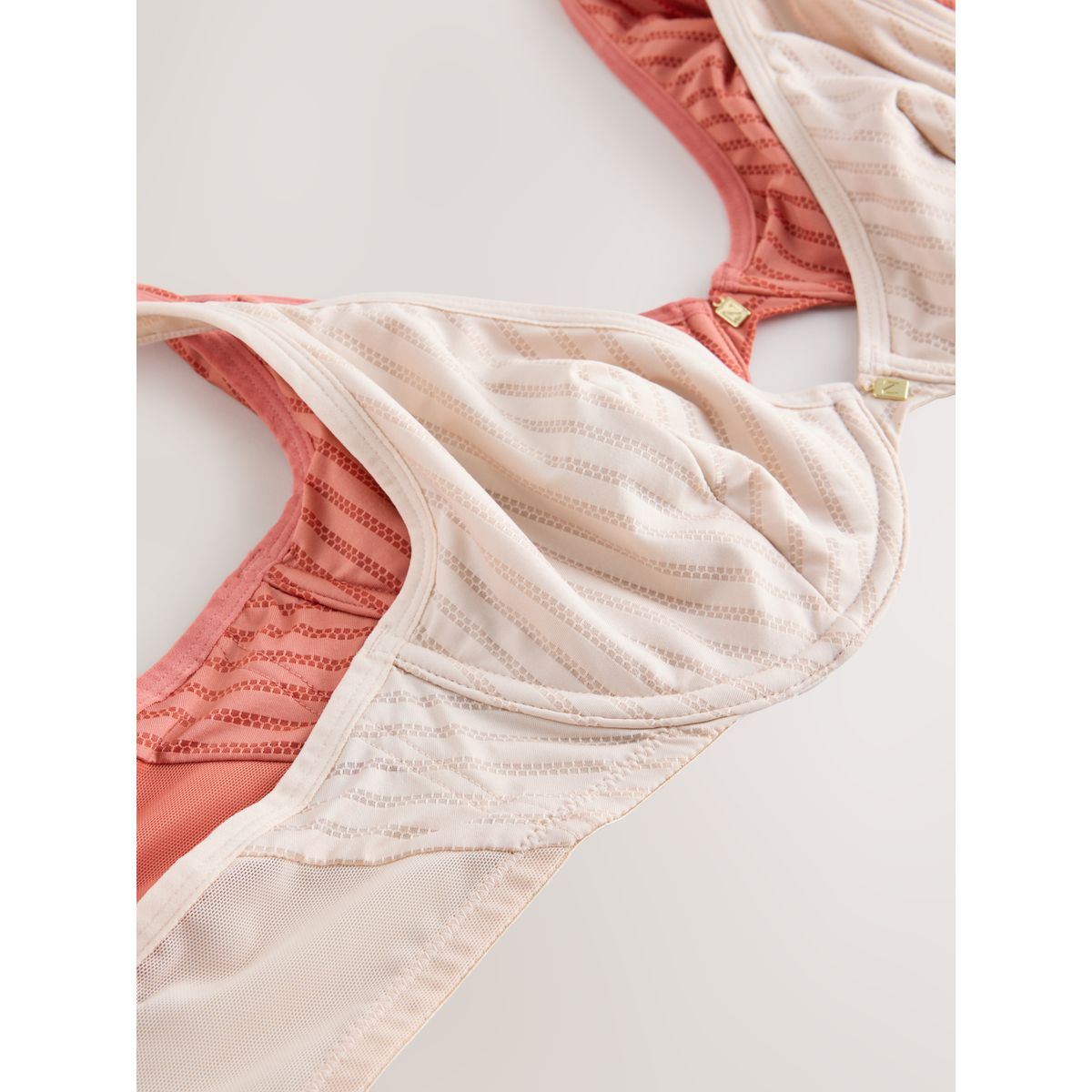 Soutien-gorge rayé, lot de 2 rouille/écru, NEXT
