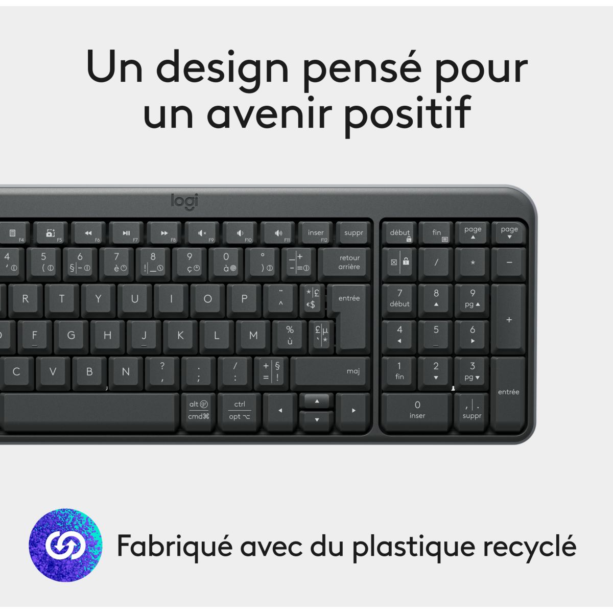 Clavier sans fil K250 Bluetooth couleur unique, LOGITECH