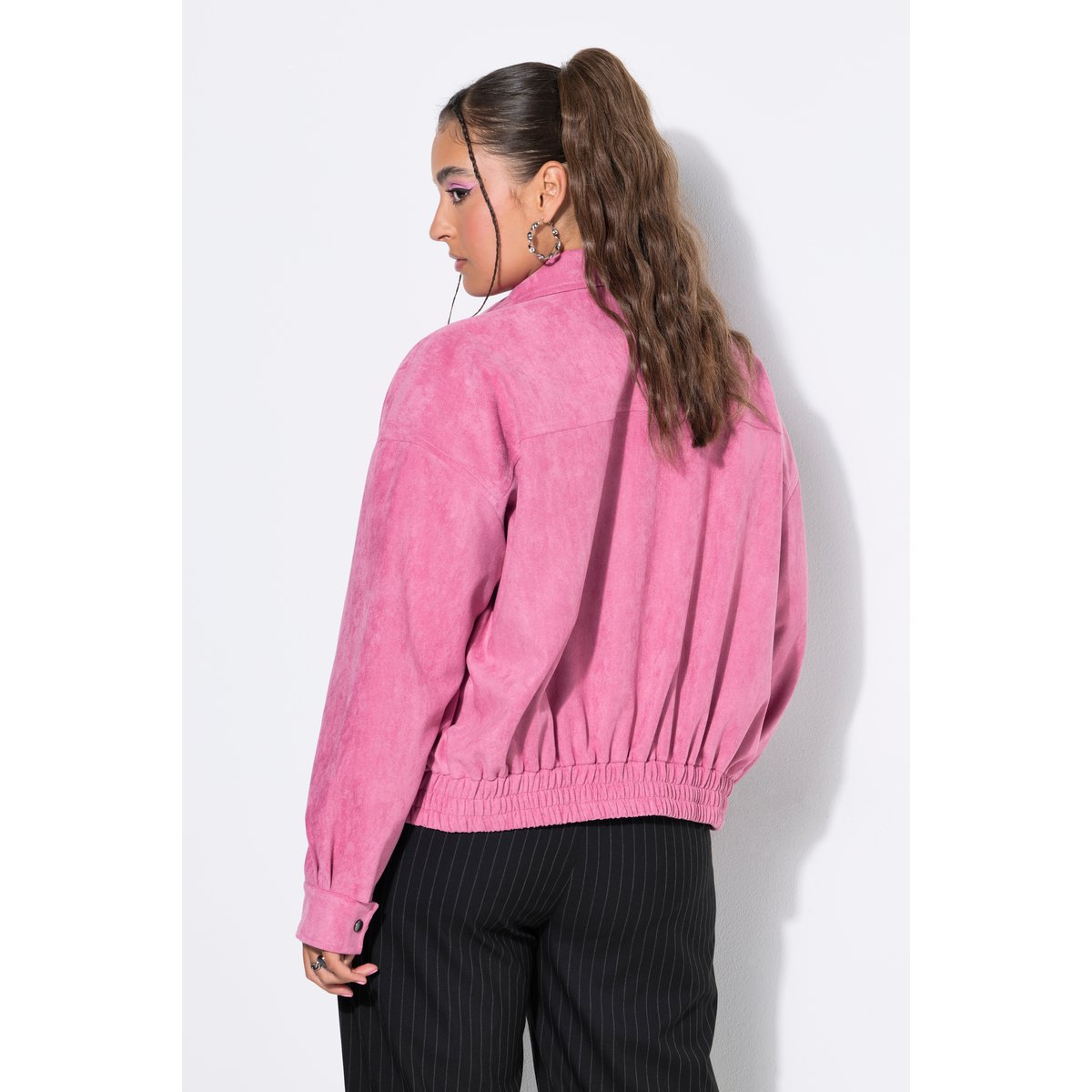 Veste en simili-daim, coupe oversize rose sombre, STUDIO UNTOLD