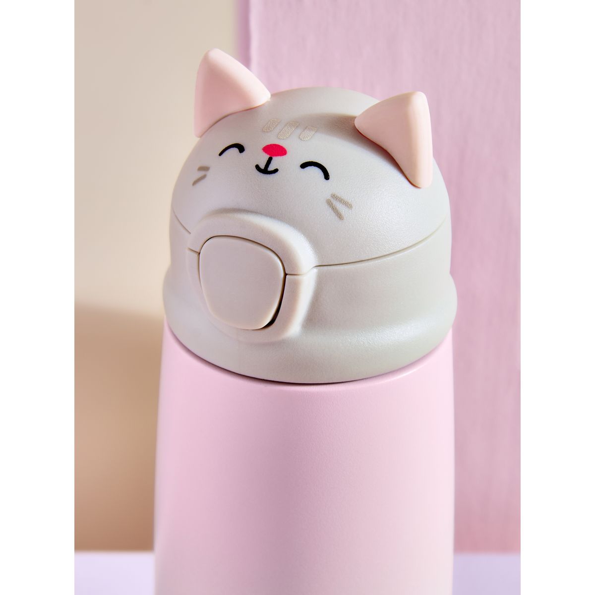 Gourde chat en acier inoxydable 350 ml rose, NEXT