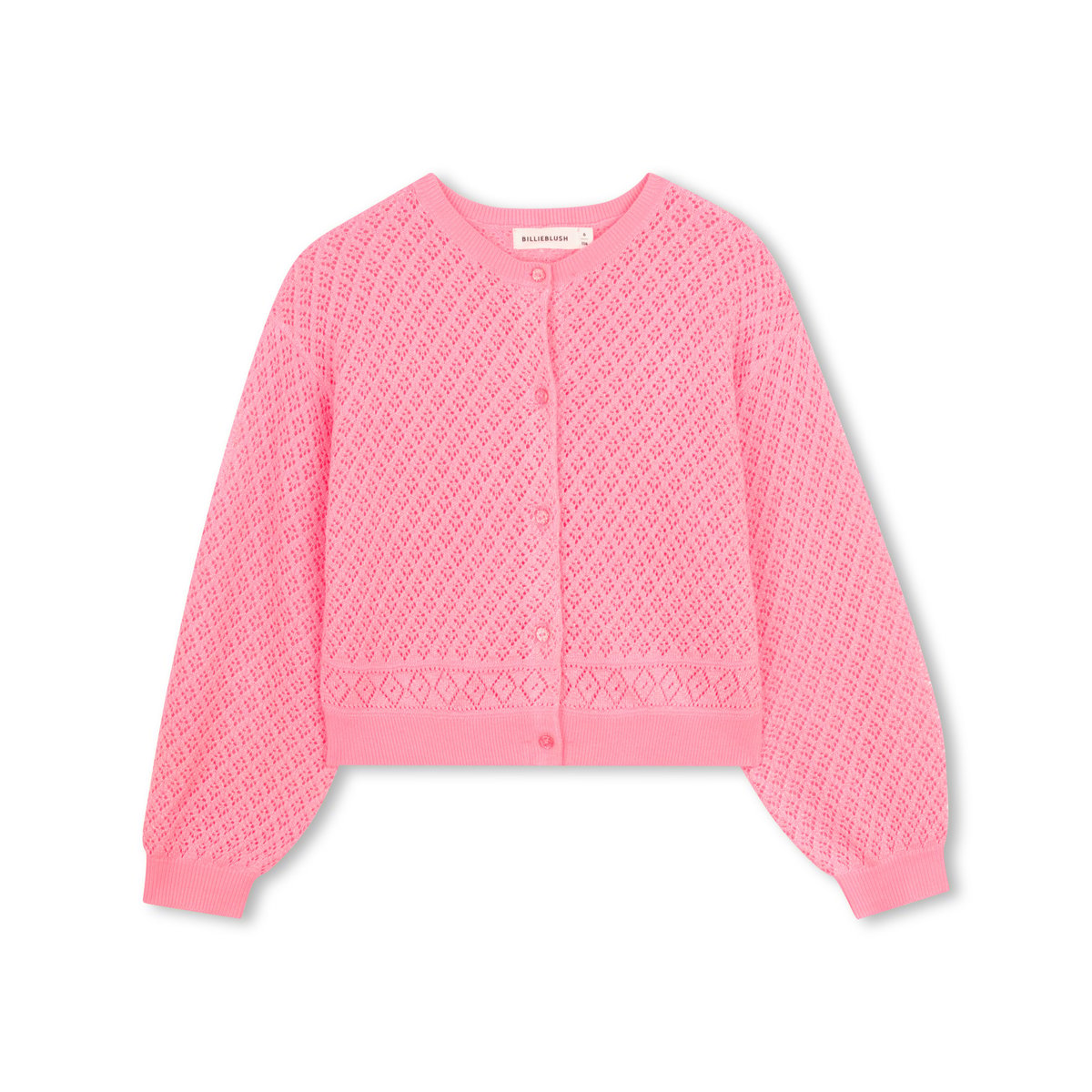 Gilet en maille ajouré rose fluo, BILLIEBLUSH