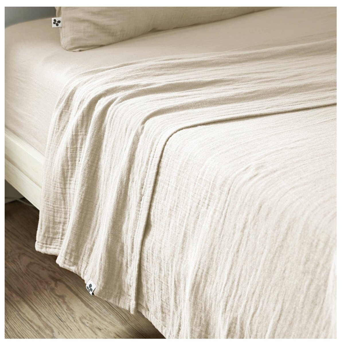 Drap plat double gaze de coton Gaia bleu marine, EDEN
