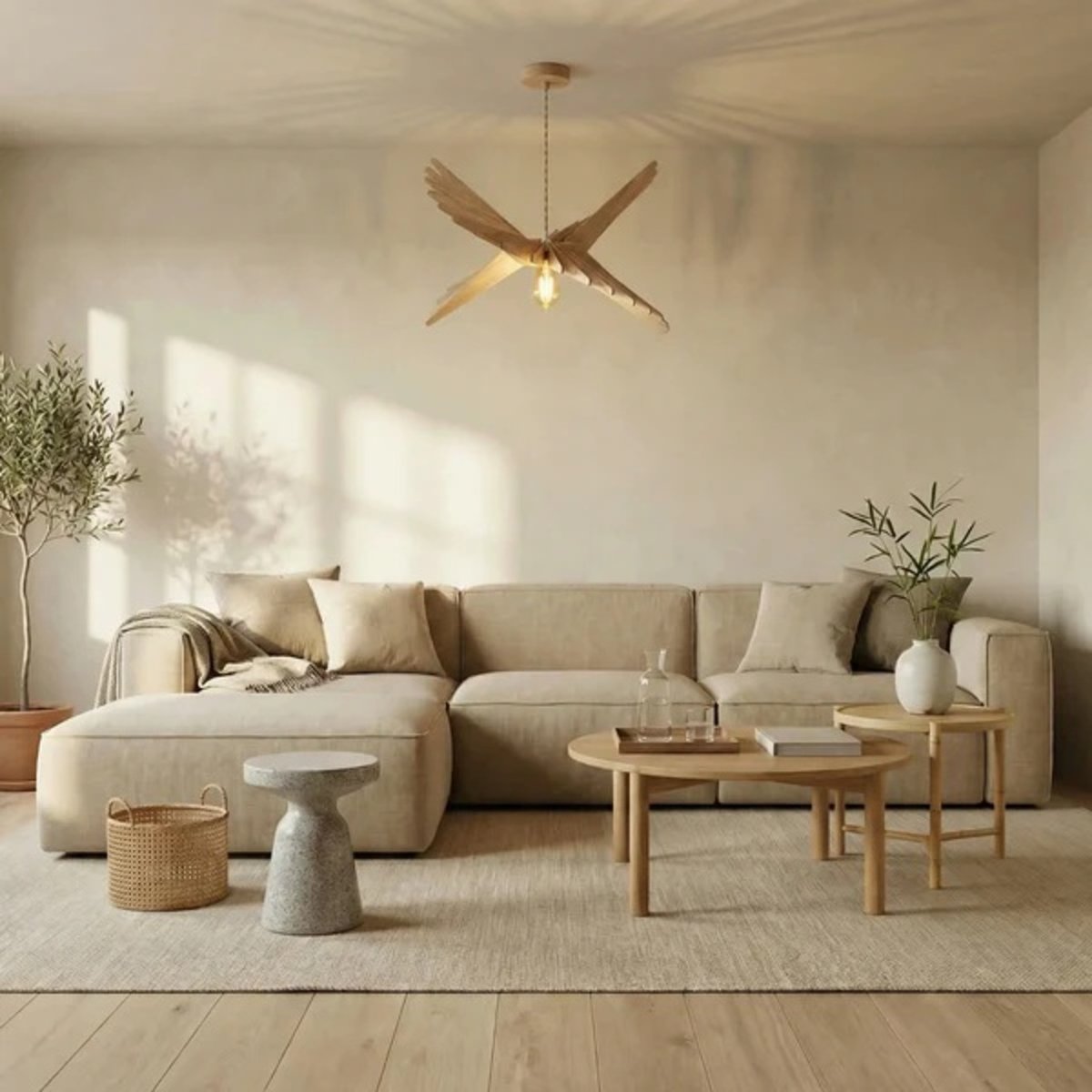Suspension en bois de peuplier teinté chêne ALBATROS bois foncé, ATELIER LOUPIOTE