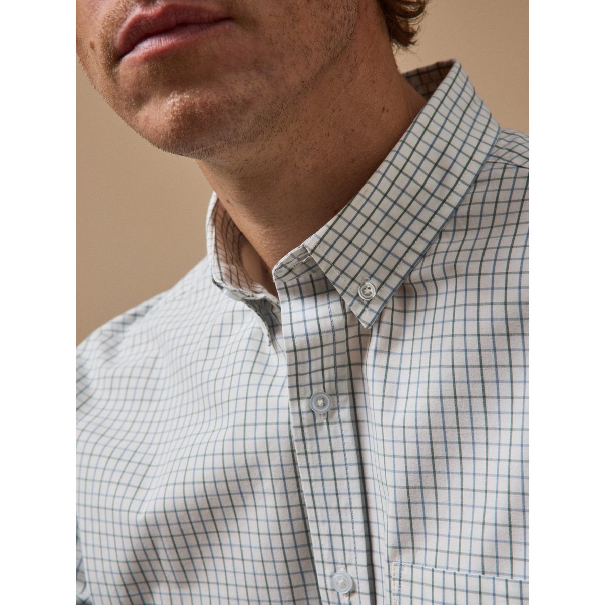 Chemise carreaux Tattersall - coupe contemporaine tattersall bleu/vert, CYRILLUS
