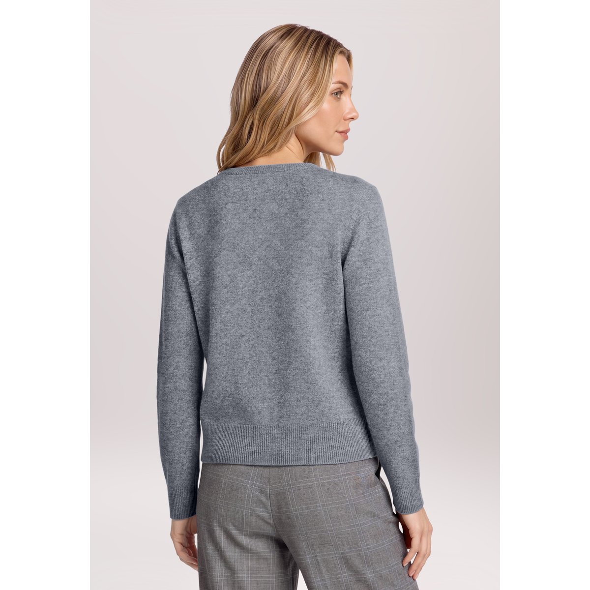 Pull-over en maille à encolure ronde grey melange, BETTY & CO