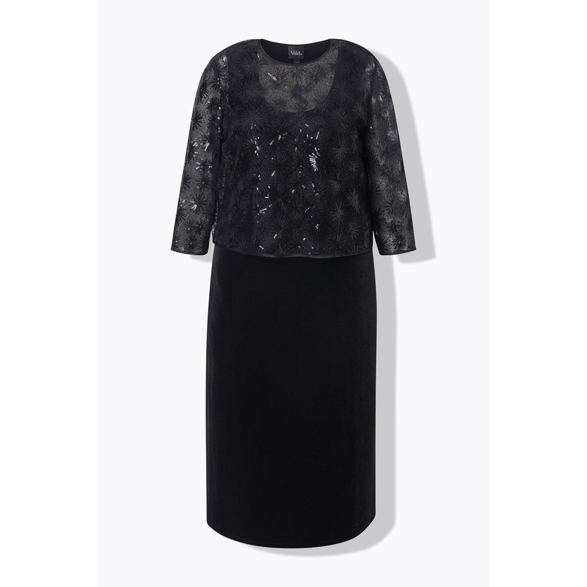 Robe de cocktail à paillettes, longueur midi noir, ULLA POPKEN
