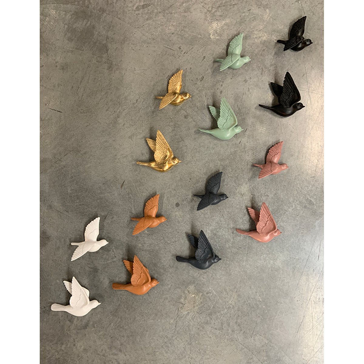 Lot de 2 déco murales oiseaux 12,5x15cm noir, EMDE
