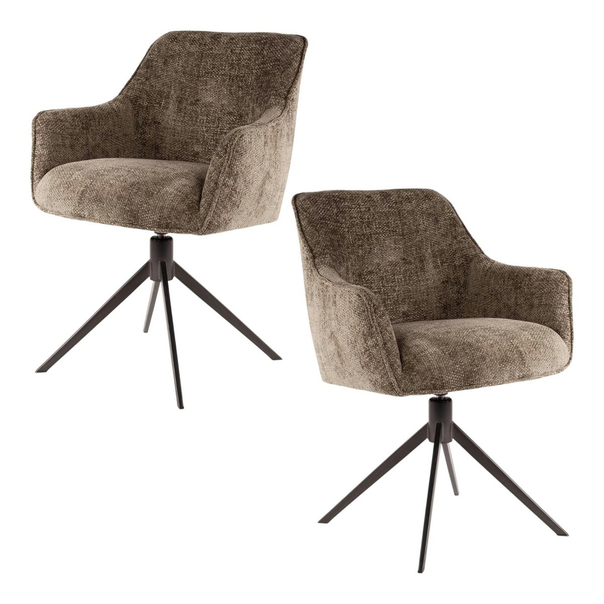 Fauteuil de table pivotant (lot de 2) MELBOURNE taupe, PIER IMPORT
