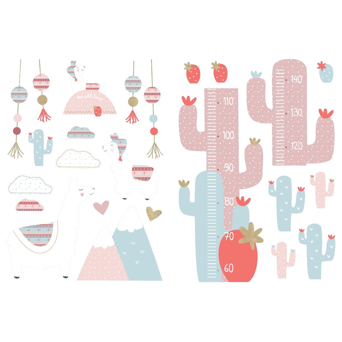 Stickers Muraux Mila rose, SAUTHON
