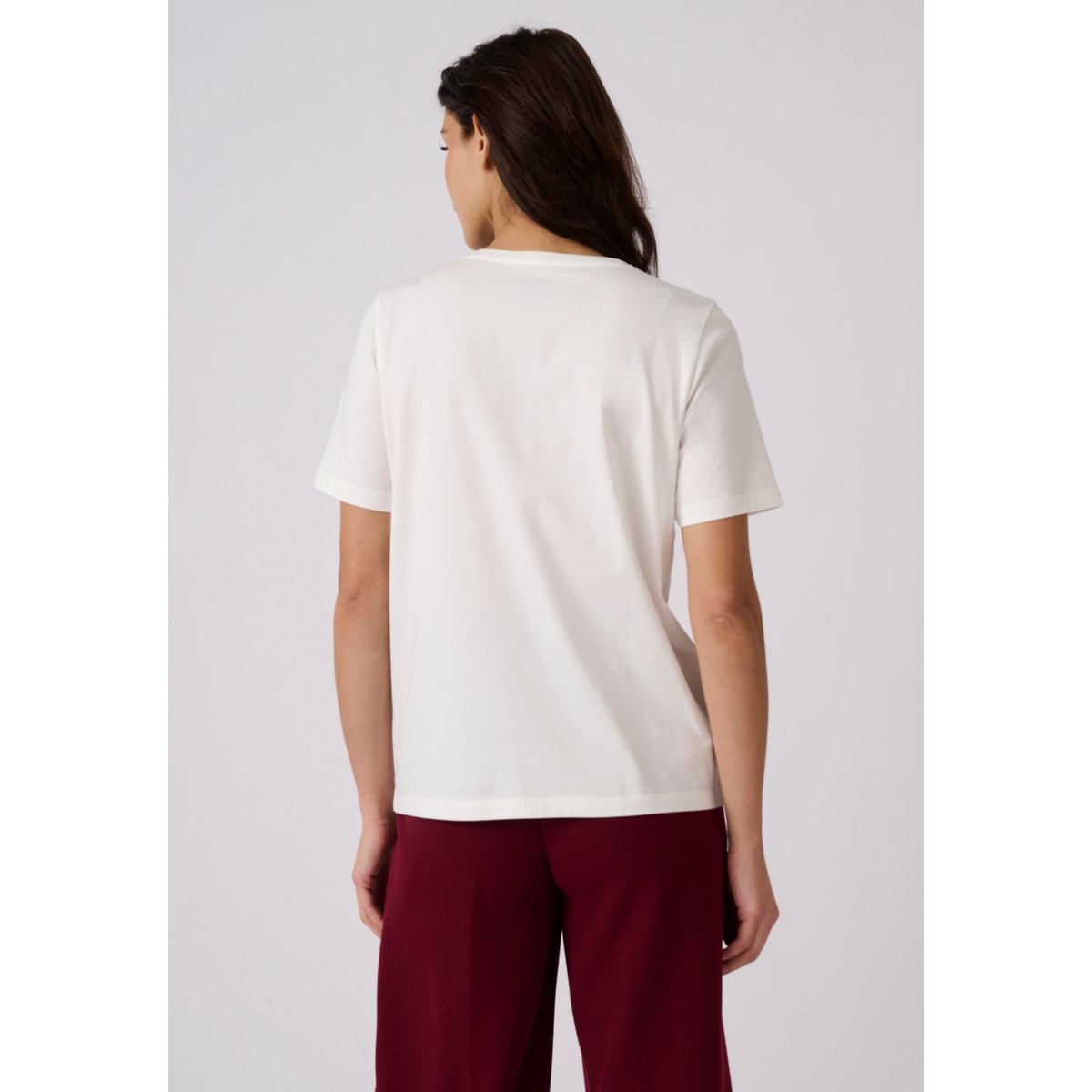 T-shirt brodé blanc cassé, DAMART