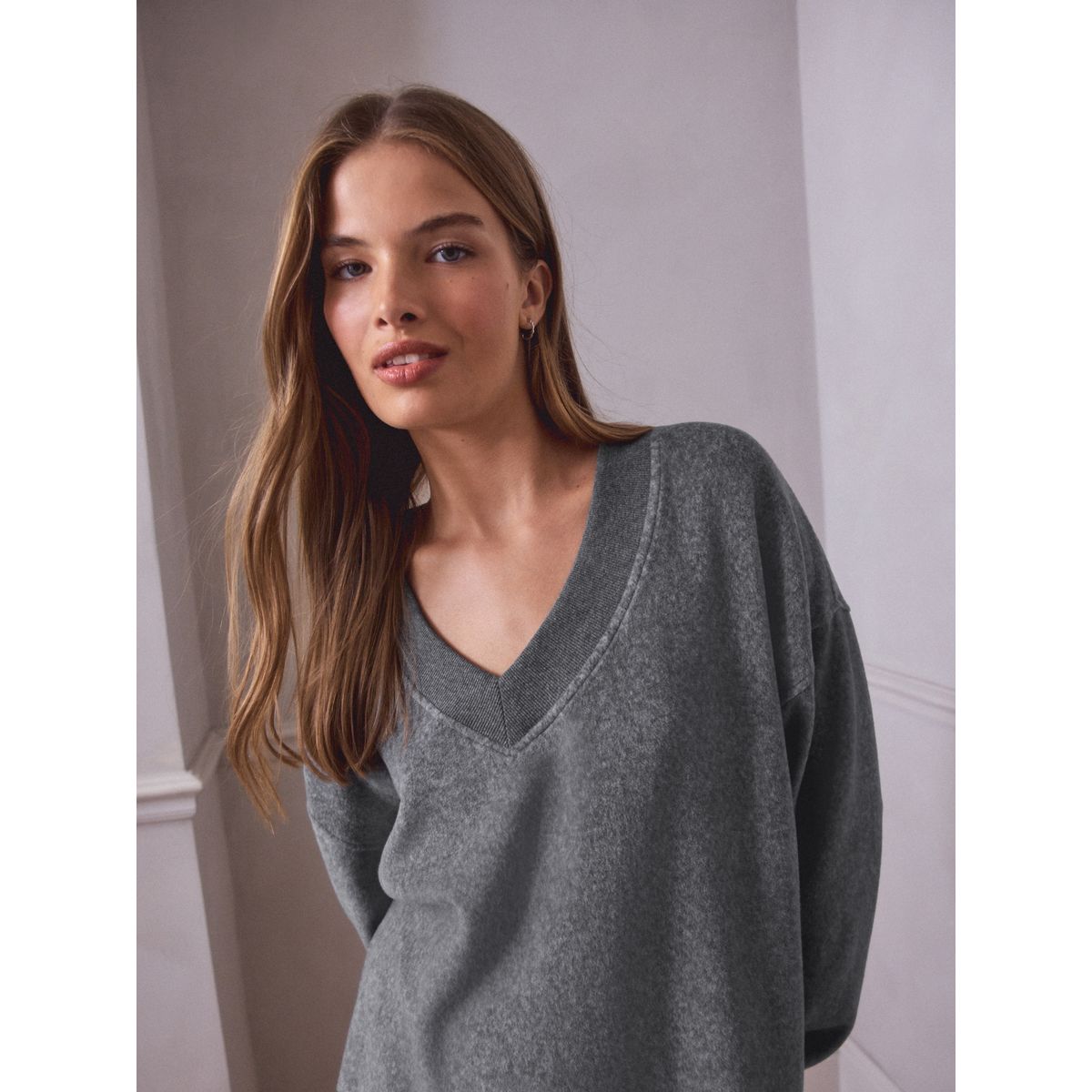 Ensemble tunique et pantalon en polaire gris, NEXT
