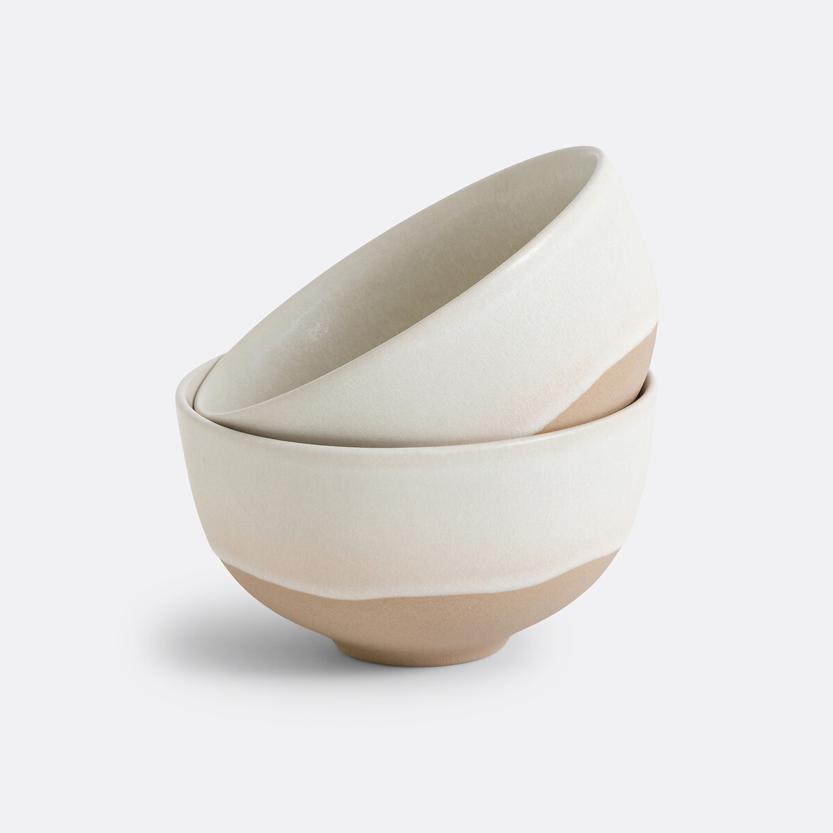 2er-Set Schalen Amar, Steingut mit reaktiver Glasur ecru, LA REDOUTE INTERIEURS