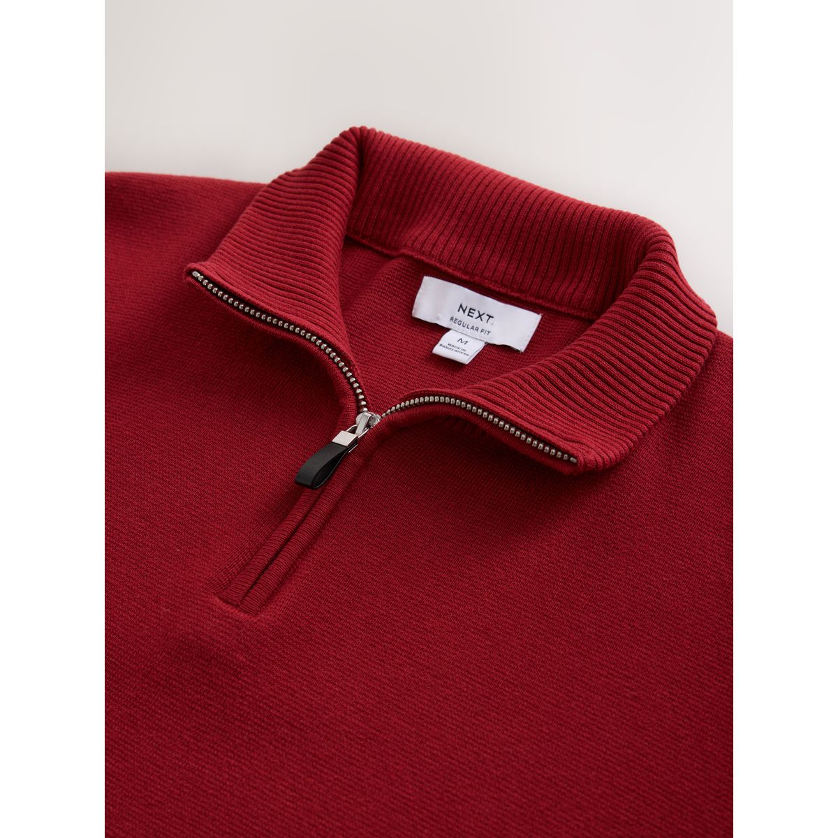 Pull à col zippé rouge bordeaux, NEXT