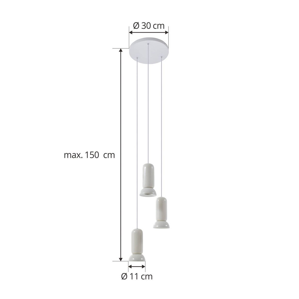 Suspension en céramique scandinave, Kerimi crème, LINDBY
