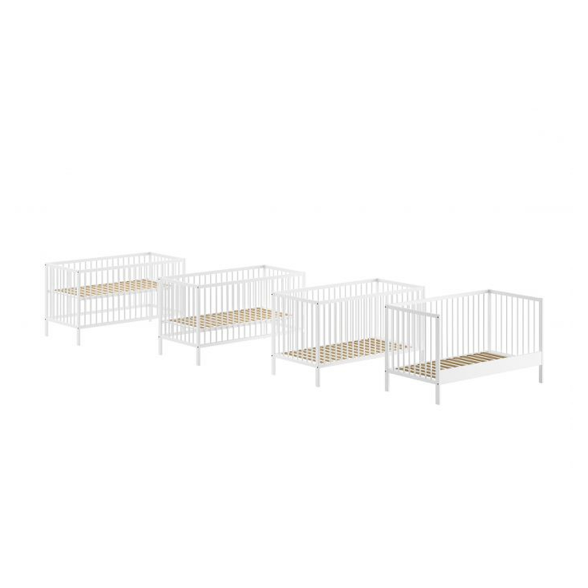 Lit Dino 70x140cm en Blanc couleur unique, VIPACK