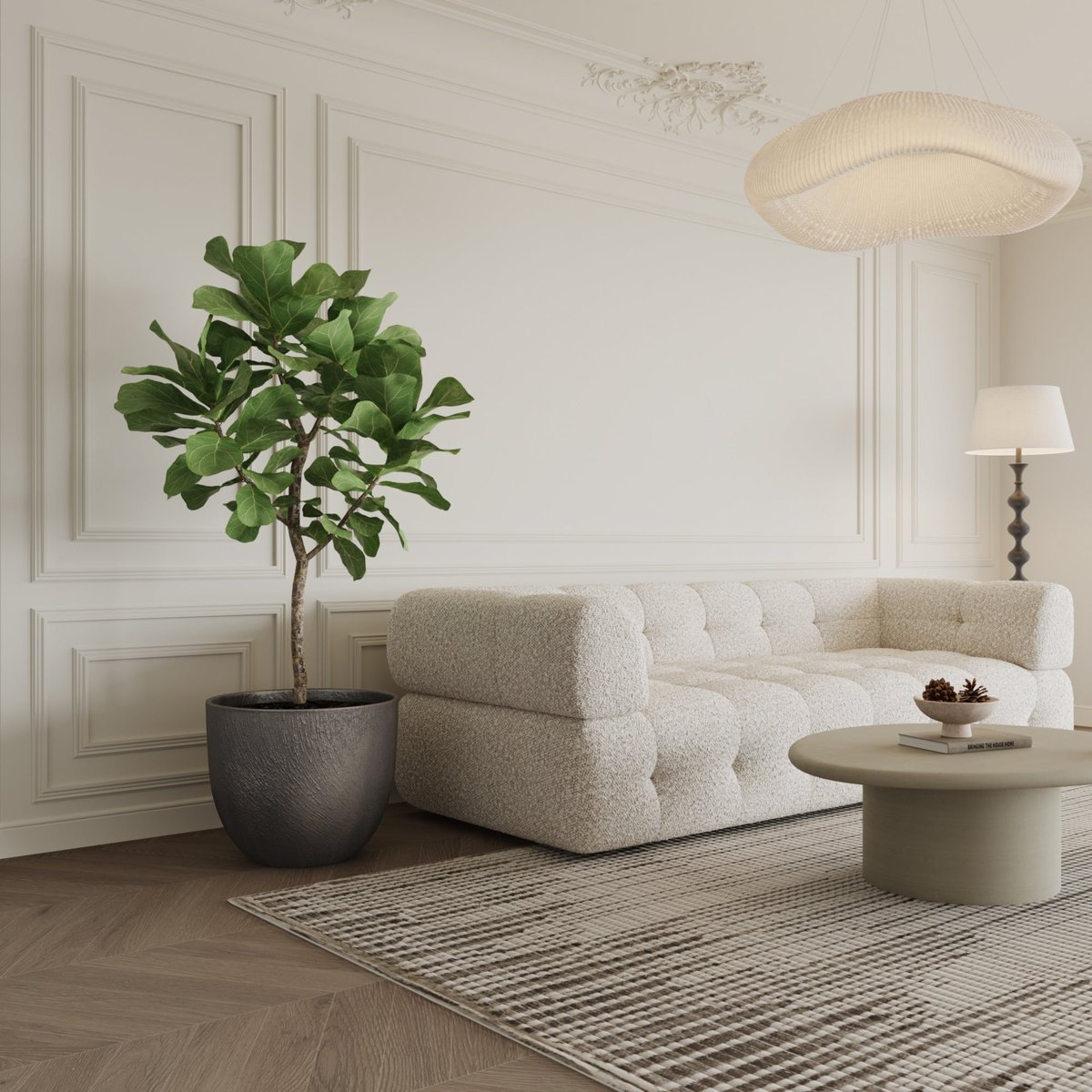 Cache-pot décoratif en ciment H45 TERRA marron foncé, SIA DECO