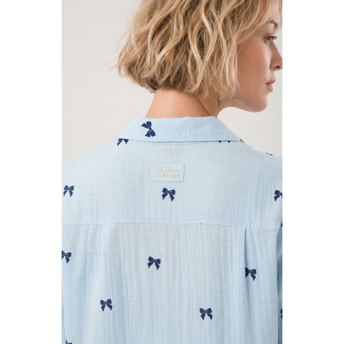 Pyjama boutonné en gaze de coton imprimé Rosie ice, ARTHUR