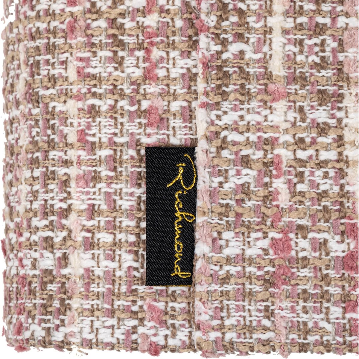 Abat-jour rectangulaire en tissu rose tissé effet chiné élégant, RECOLLECTION