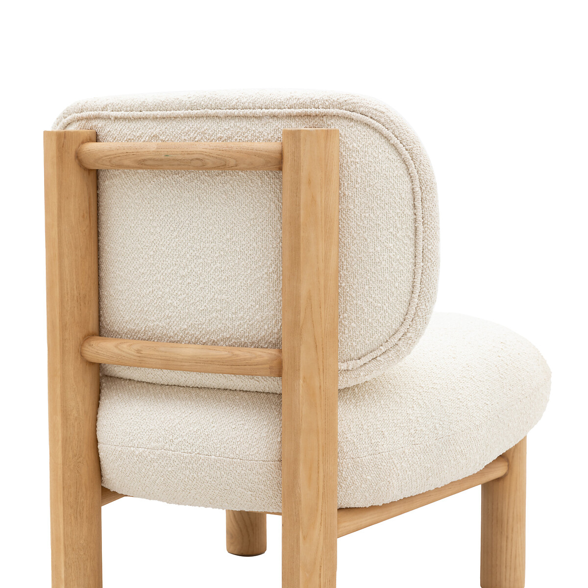 Kellan Boucle Accent Chair with Wood Legs ecru , SO'HOME