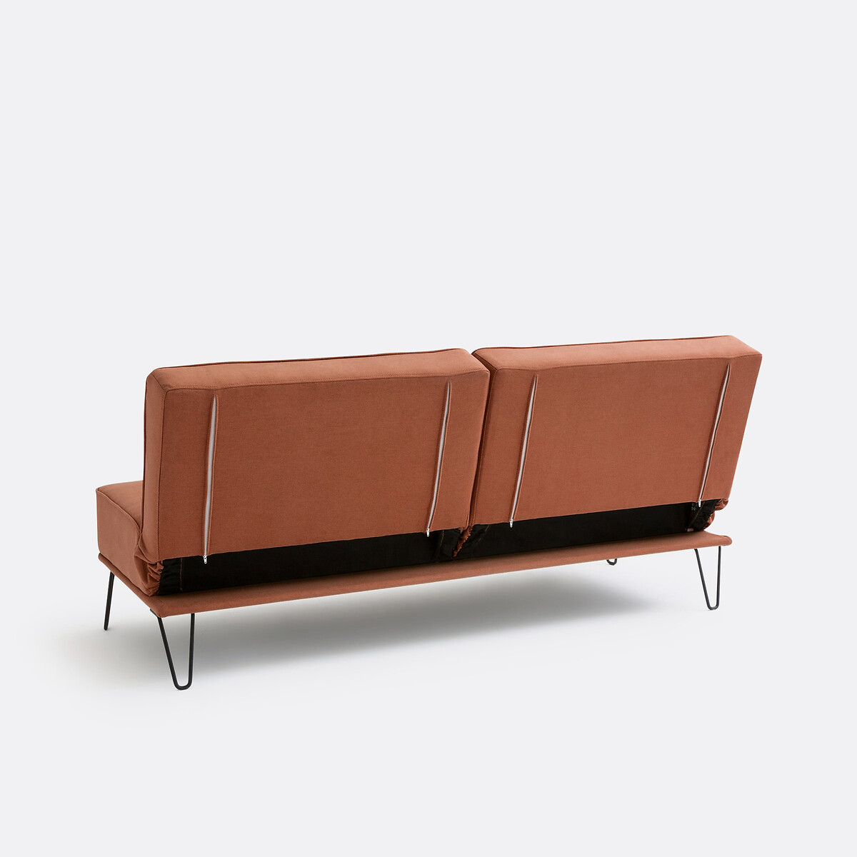 Sofá cama, poliéster, Vees terracota, LA REDOUTE INTERIEURS