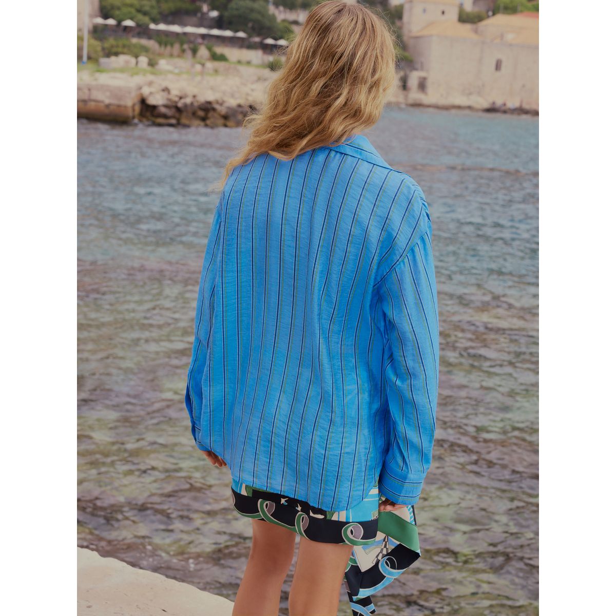 T-shirt manches longues léger rayures bleues, NEXT