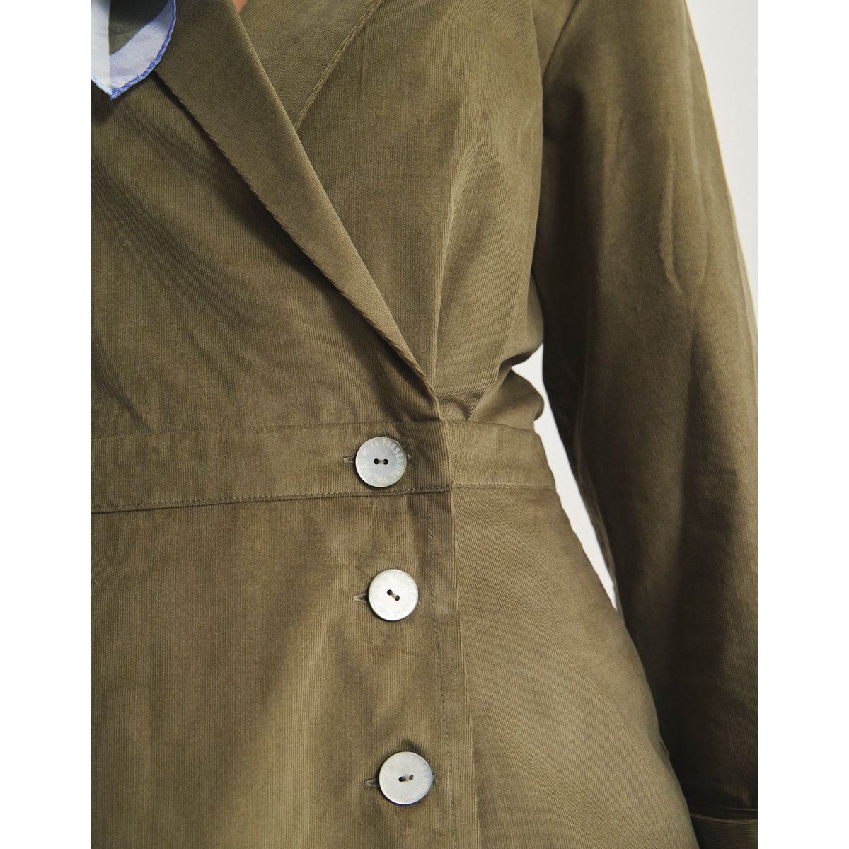Robe portefeuille Namo en coton vert, INES DE LA FRESSANGE PARIS