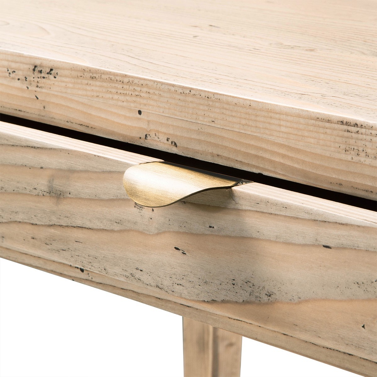 Bureau 1 tiroir en pin massif - HENRI bois foncé, SIGNATURE