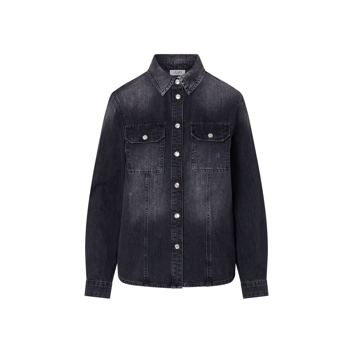 Chemise en denim coupe slim denim noir, LIU JO
