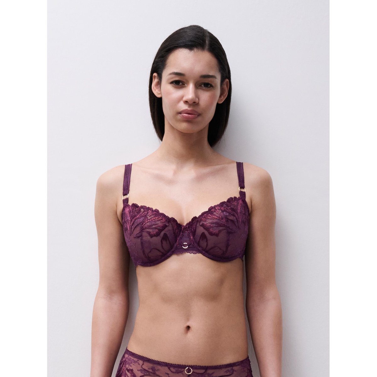 Soutien-gorge corbeille ILLUSION aubergine lurex, CHANTELLE