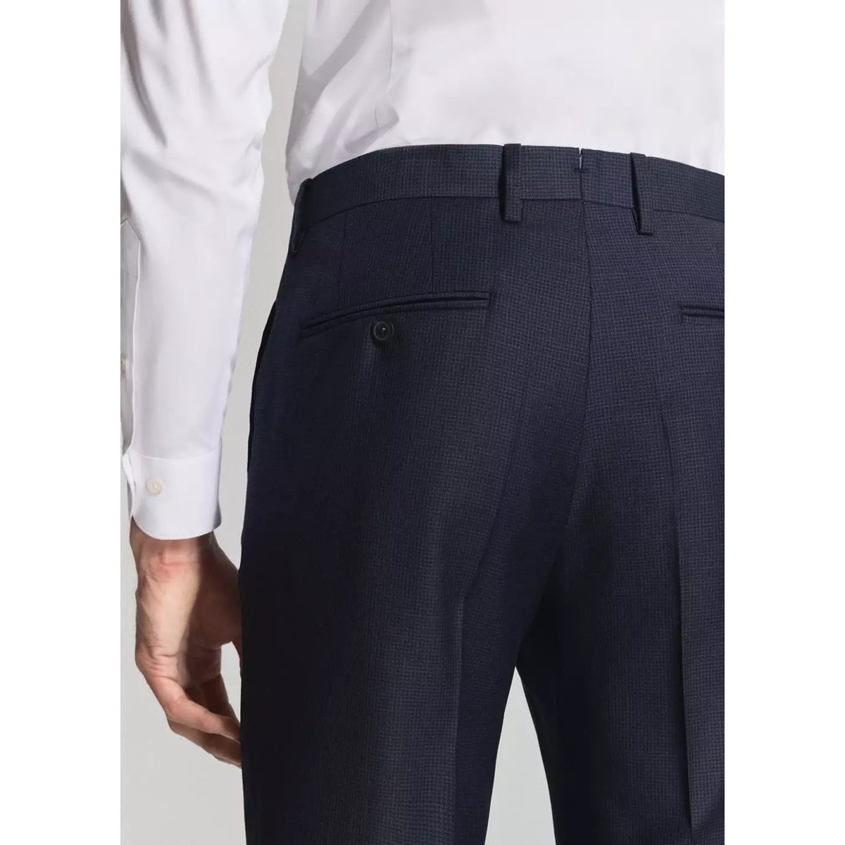 Pantalon costume Turín 100 % laine bleu marine foncé, MANGO MAN