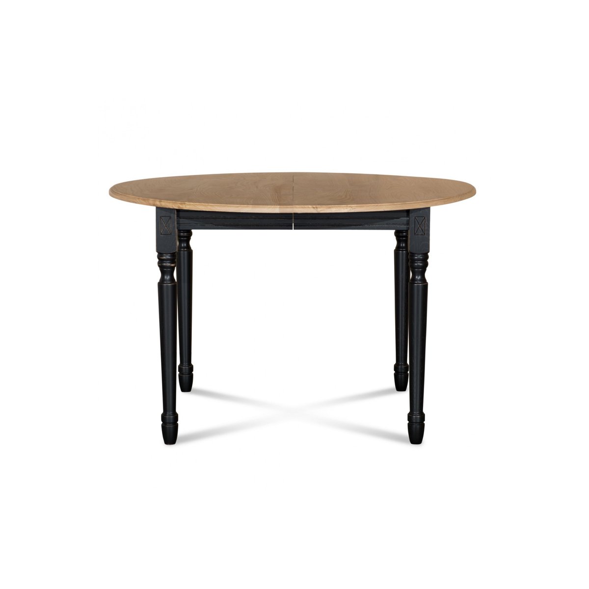 Table extensible ronde bois D115 avec 1 allonge et pieds tournés - VICTORIA chêne, HELLIN, DEPUIS 1862