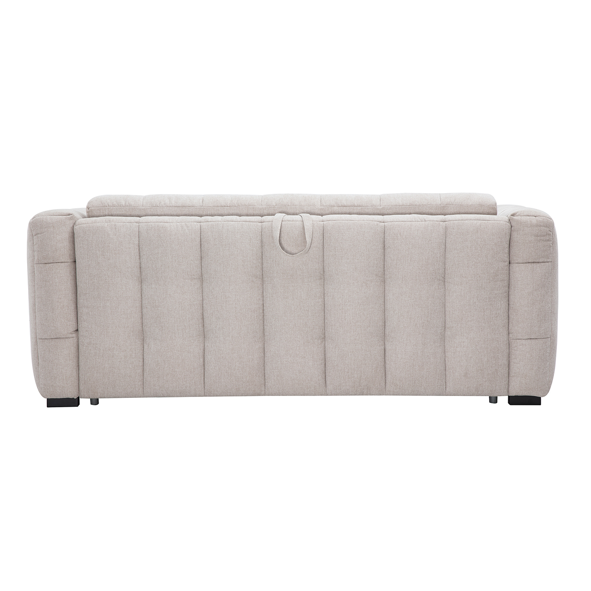 Canapé convertible design 3 places en tissu effet velours texturé beige CORTO beige, MILIBOO