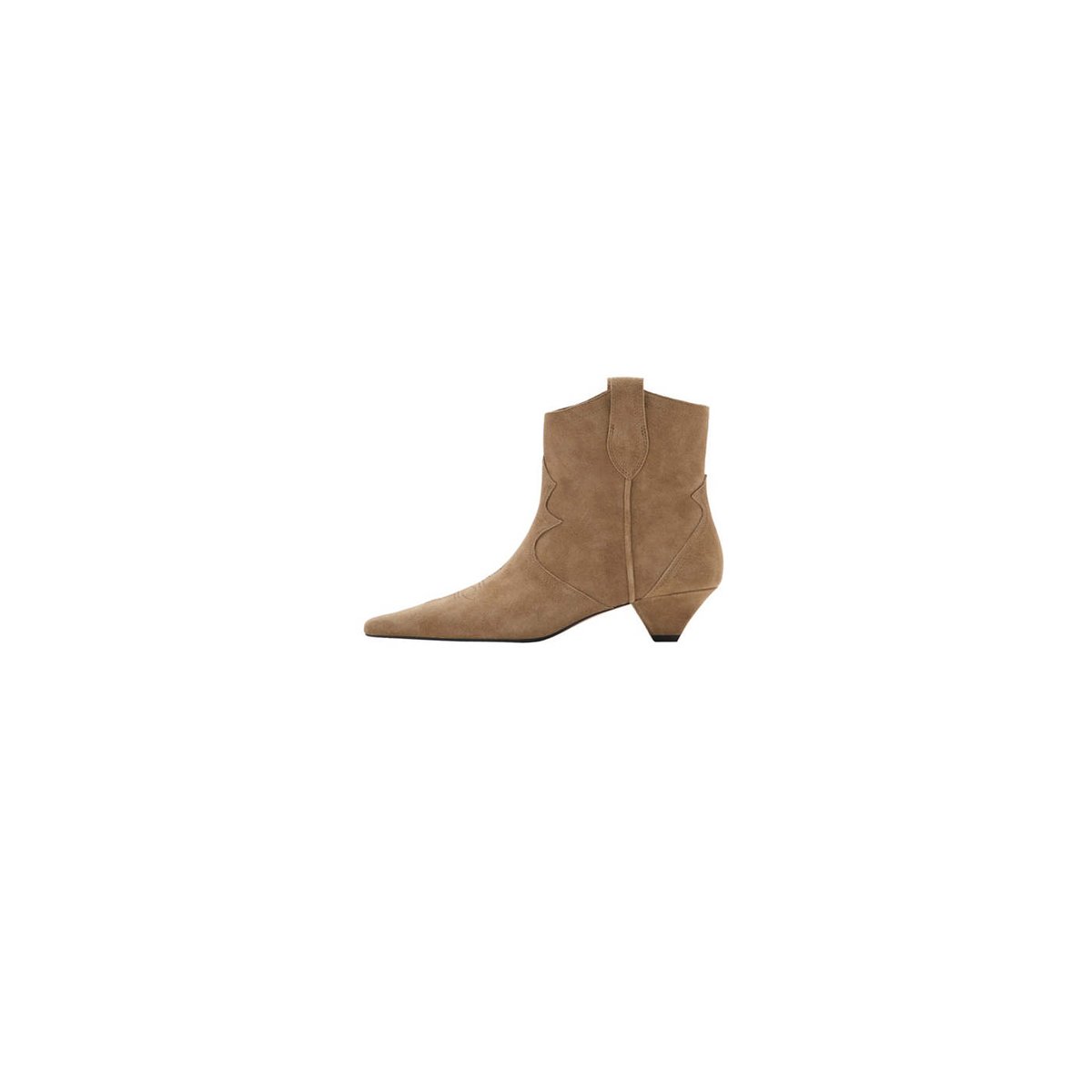 Bottines daim talon kitten sable, MANGO