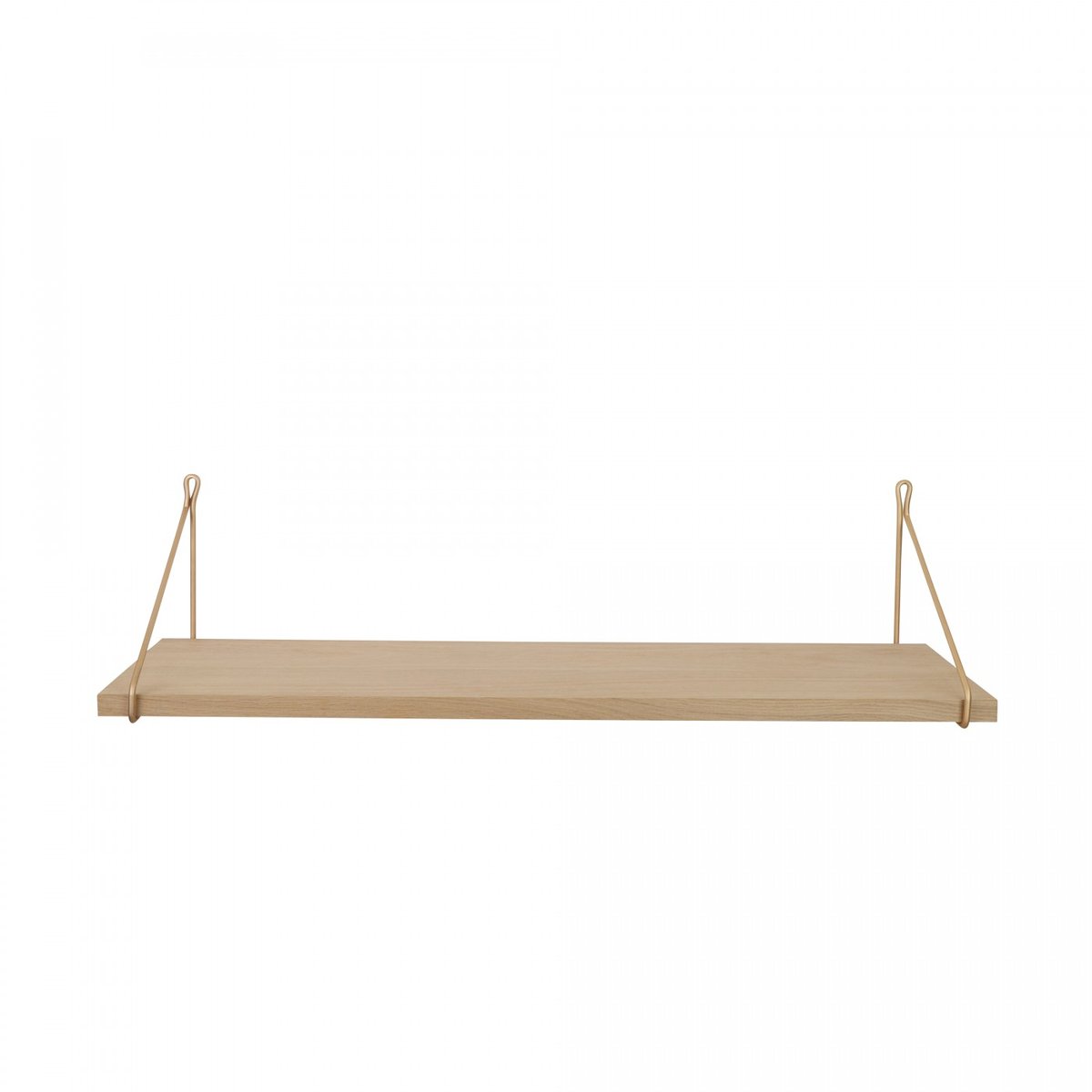 Etagère Vintage Chêne Premium Brut 80 x 25 cm equerre laiton, ARCHIV