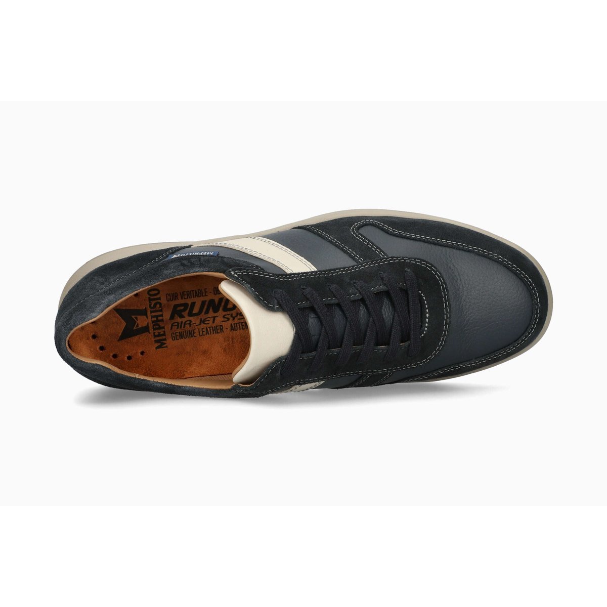 Baskets en cuir VITO bleu 514, MEPHISTO