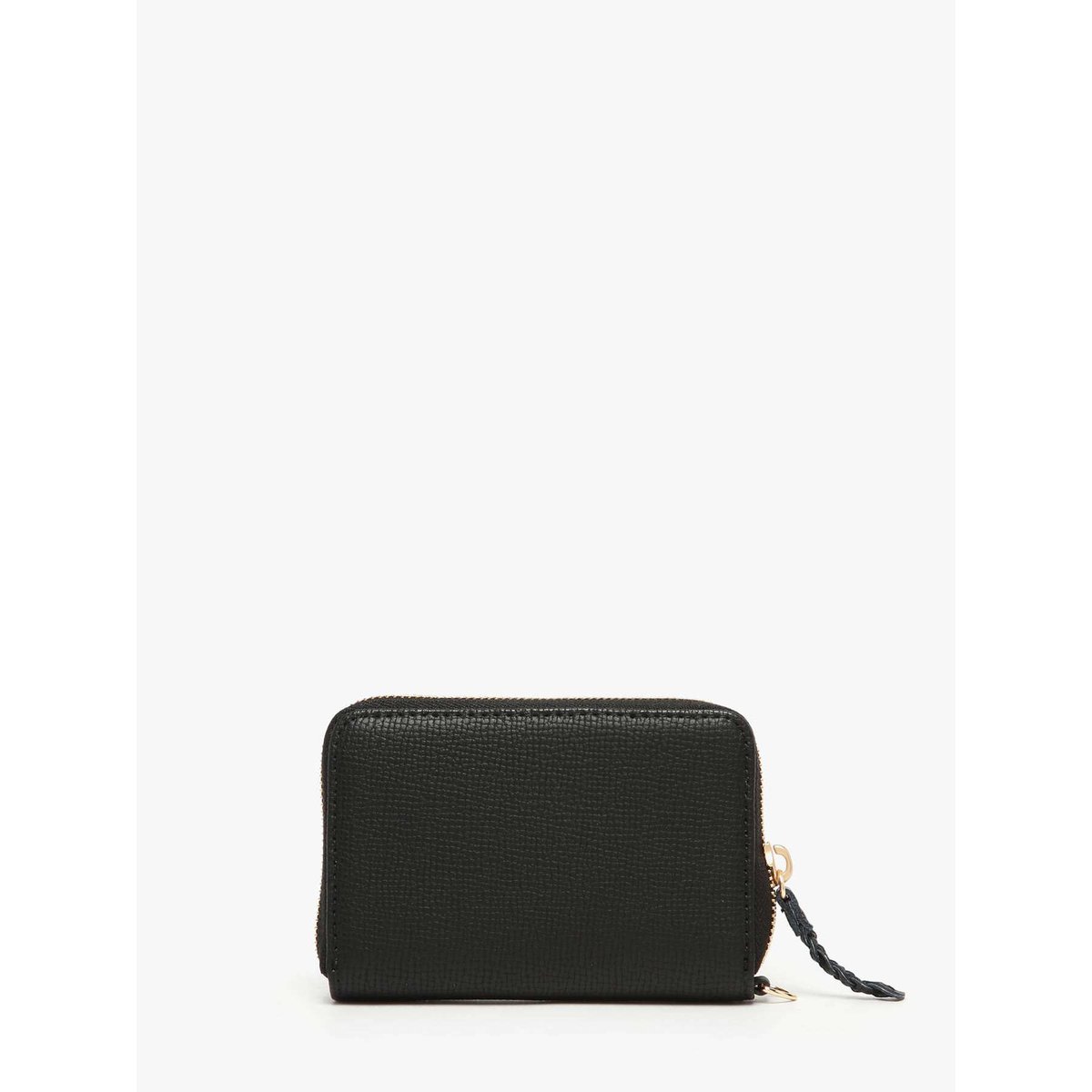 Porte-monnaie Torsade cuir noir, ETRIER