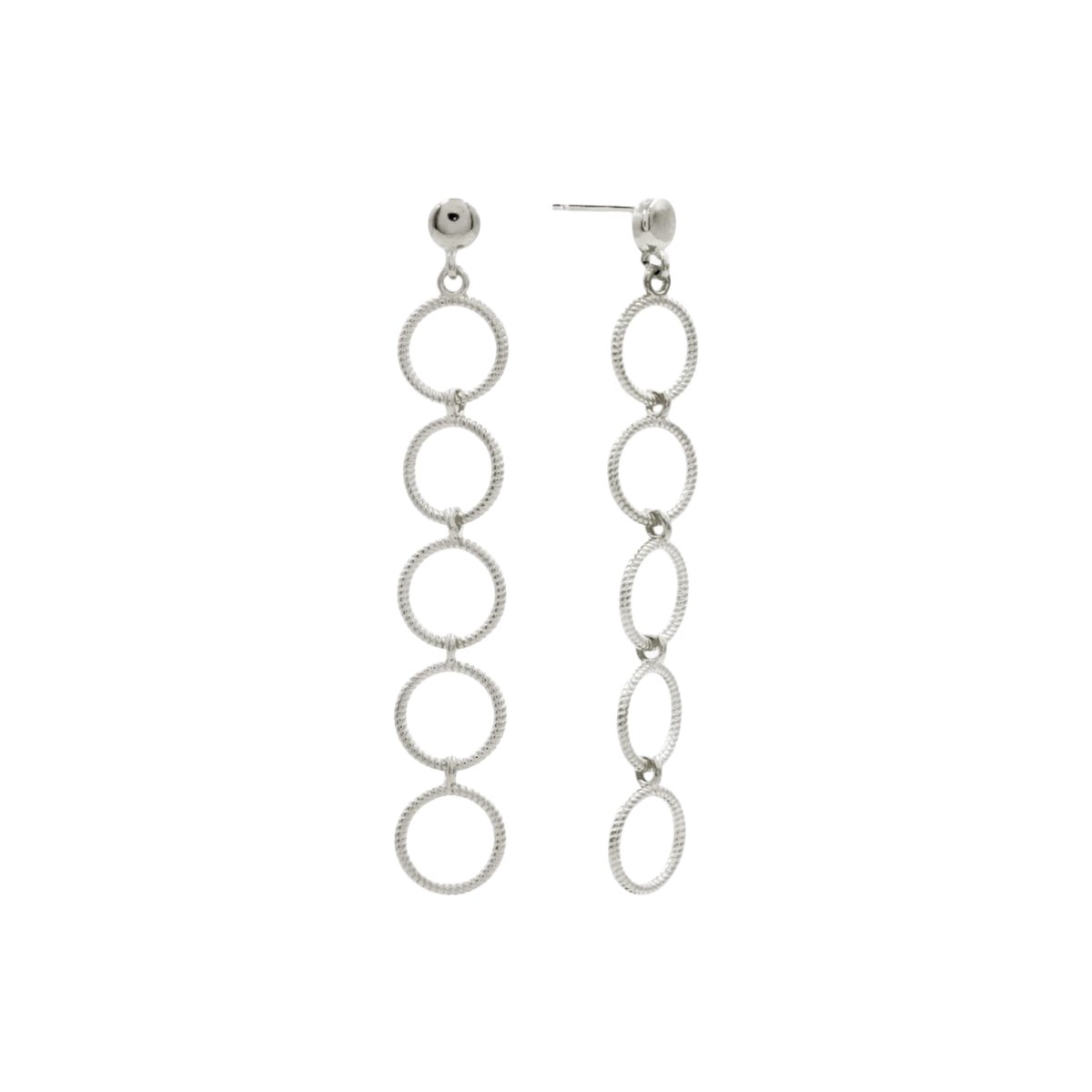 Boucles d'oreilles longues avec cercles FRIENDSHIP plateado, THE-ARE