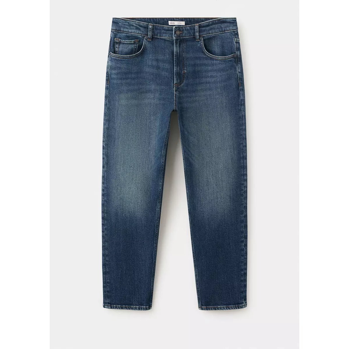 Jean Ben cropped tapered-fit bleu foncé, MANGO MAN