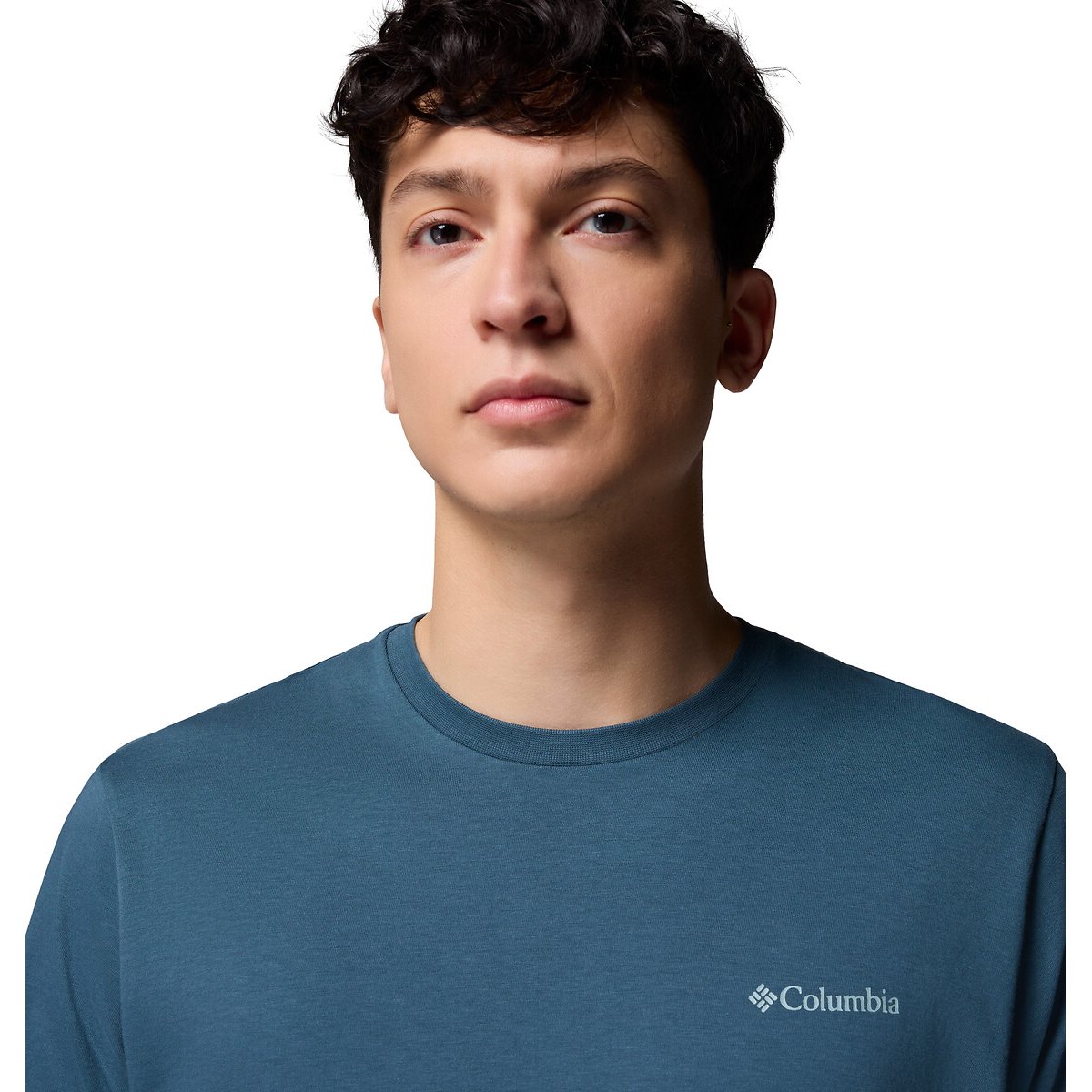 Crew Neck T-Shirt with Short Sleeves blue, COLUMBIA